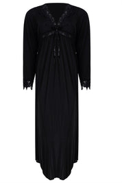 AXTZH Three-Piece Nightwear Set Designed for Grace, Comfort, and Sophistication in Every Detail X2509-BLACK-F2M