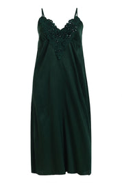 AXTZH Romantic Two-Piece Nightwear Set with Delicate Lace Sleeves and Slip X8801-BASIL-F22S