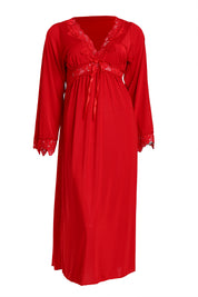 AXTZH Three-Piece Nightwear Set Designed for Grace, Comfort, and Sophistication in Every Detail X2509-RED-F2M