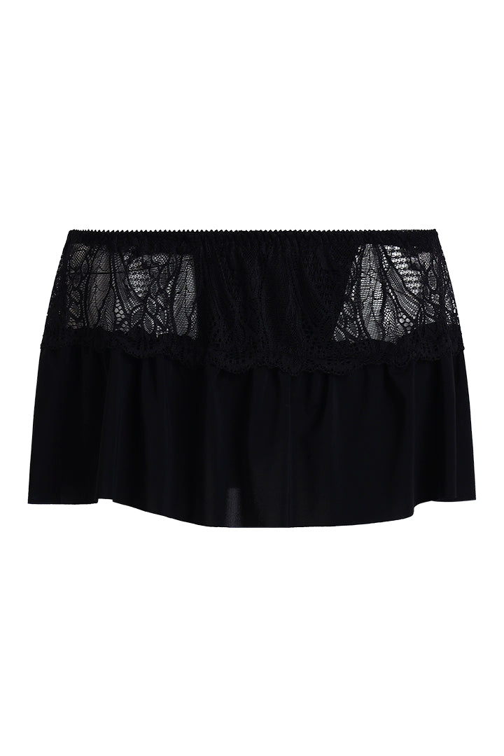 AXTZH Romantic Nightwear Set for Women with Satin Robe, Matching Slip and Innerwear X8027-BLACK-NSS3PM