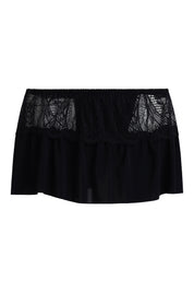 AXTZH Romantic Nightwear Set for Women with Satin Robe, Matching Slip and Innerwear X8027-BLACK-NSS3PM