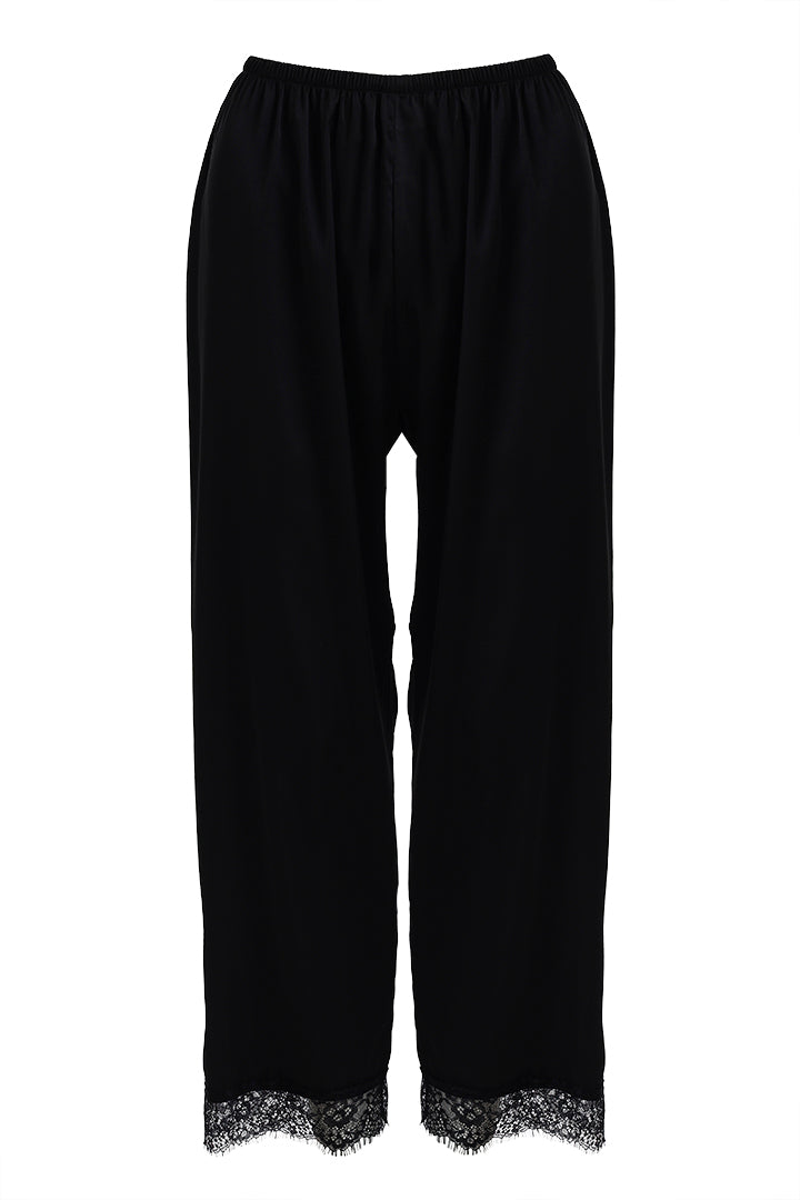 AXTZH Stylish and Comfortable Women’s Two-Piece Nightwear Set with Feminine Detailing X3835-BLACK-C9S