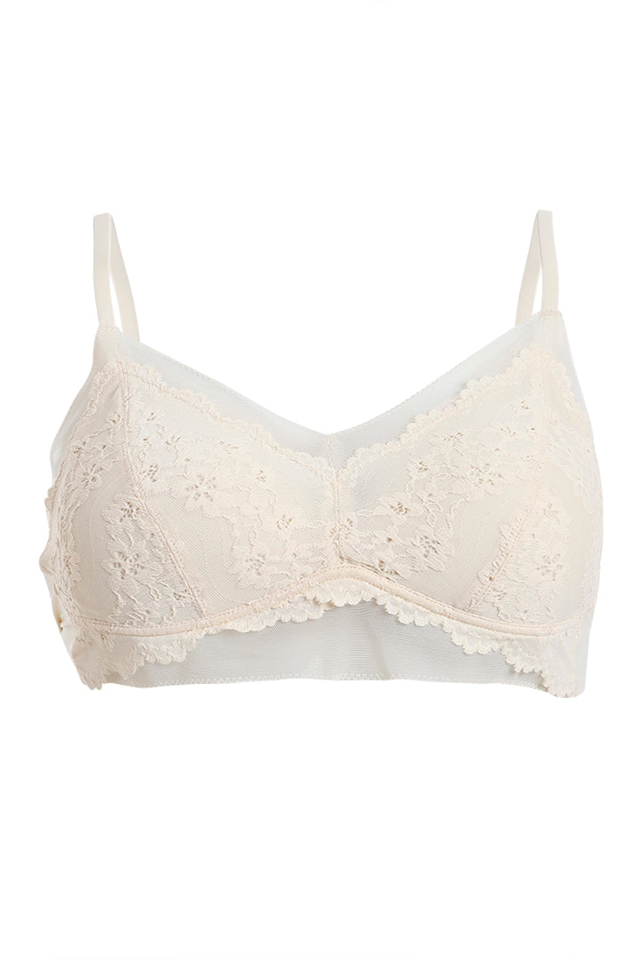 BELLAGIO Modern Sheer Strappy Bra with Comfortable Fit and Sensual Appeal BB9509-IVORY-CN022