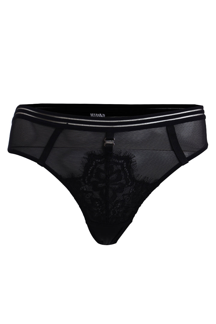 BELLAGIO Sheer Lace Panty with Modern Cut and Matching Bra Pairing for Women BP5320-BLACK