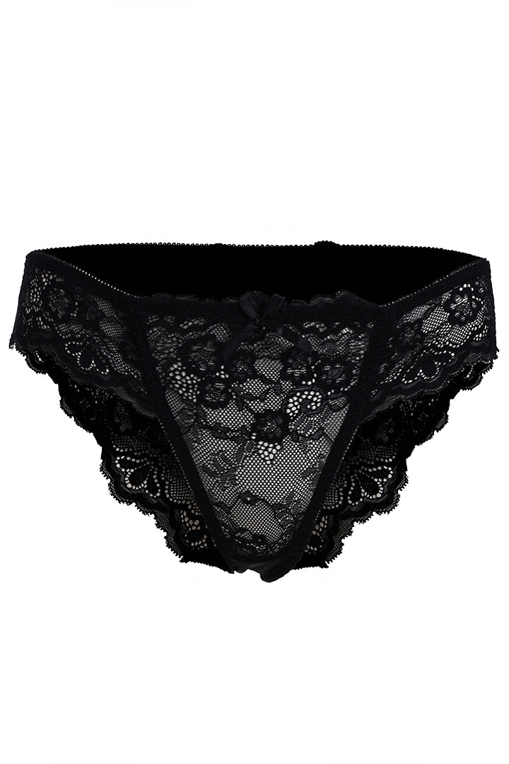 AXTZH Women’s Lingerie Panty Crafted with Delicate Lace for Alluring Comfort AP3102-BLACK
