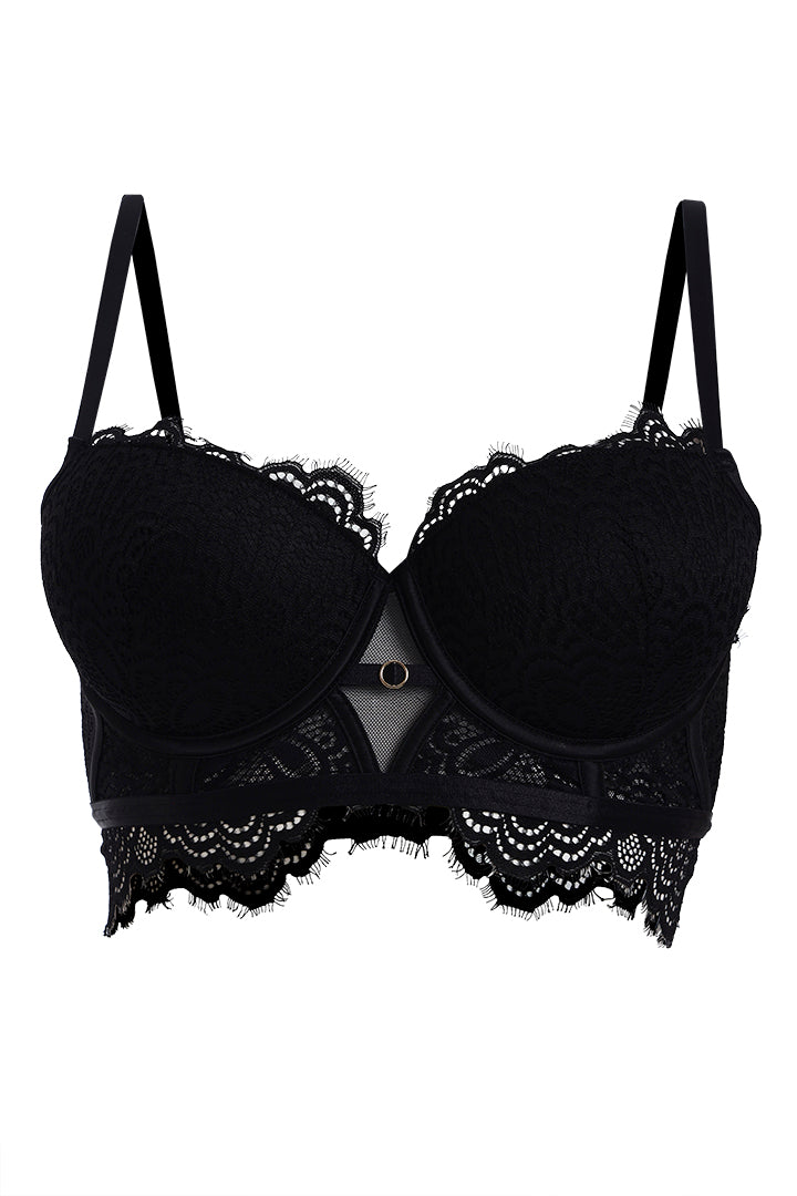 BELLAGIO Elegant Lace Bra for Women with Coordinated Panty for a Complete Look BB5357-BLACK-DN202