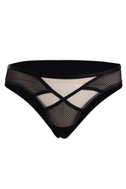 BELLAGIO Alluring Strappy Panty with Sheer Detailing and Coordinated Bra BP5331-BLACK