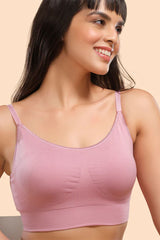ENAMOR BRA-F037 Orchid Smoke Enamor FlexiFree Ultimate Comfort Seamless No -pinch T-shirt Bra for Women- High Coverage, Padded and Wirefree