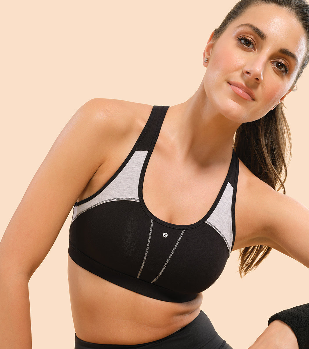 Enamor-SB08 Medium Impact Sports Bra Racer Back, Removable Pads & Wirefree