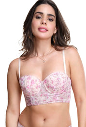 ENAMOR BRA-F130 FLEXI LIGHT PRINTED BUSTIER BRA PADDED WIRED HIGH COVERAGE