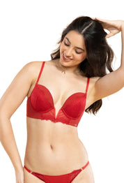 ENAMOR BRA-F141 Eyelash Victory Bra - Padded, Wired, Medium Coverage, Mild Push-Up