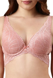 Enamor-F091 Butterfly Cleavage Enhancer Plunge Push-Up Bra - Padded & Wired