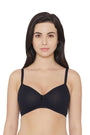 WACOAL BRA IB50910IN BL Essentials Padded Non-wired Full Cup Everyday Wear Cotton Blend T-Shirt Bra - Black