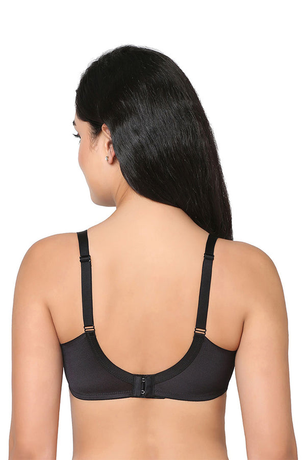 WACOAL BRA IB5246R BL Contour Padded Wired 3/4th Cup Full Coverage Mesh Fashion Bra - Black