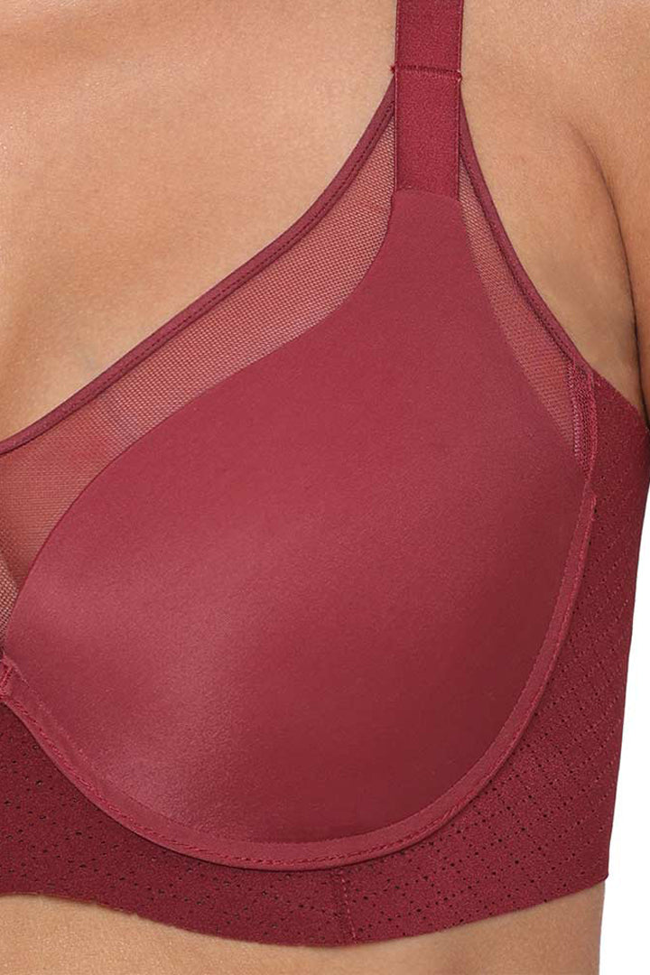 WACOAL BRA IB5448 RE Franca Padded Non-wired Full Cup Everyday Wear Full coverage T-Shirt Bra - Maroon