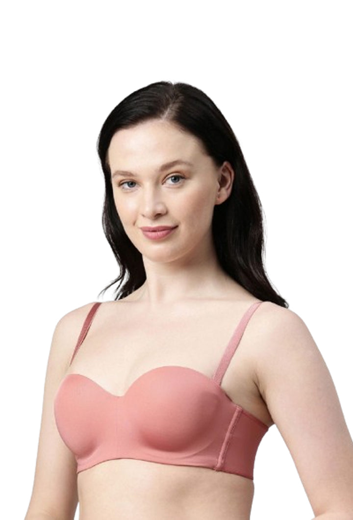 Enamor-F074 Full Figure Strapless Multi-Way Bra - Padded Wired Medium Coverage