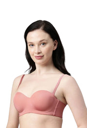 Enamor-F074 Full Figure Strapless Multi-Way Bra - Padded Wired Medium Coverage