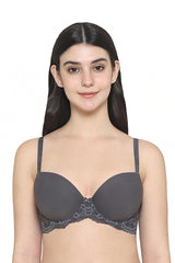 WACOAL BRA BI05B02 GY Balcony & Beyond Padded Wired Half Cup Everyday Wear Smooth Finish Fashion Bra - Grey