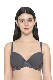 WACOAL BRA BI05B02 GY Balcony & Beyond Padded Wired Half Cup Everyday Wear Smooth Finish Fashion Bra - Grey