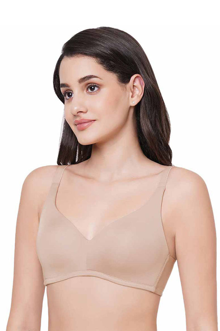 WACOAL BRA WB75250IN BE Basic Mold Padded Non Wired Full Coverage Everyday T-Shirt Bra - Beige