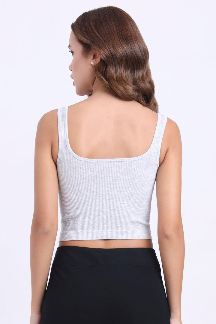 AXTZH Women’s Ribbed Bralette Crop Top X0010-LTGML-CV007