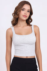 AXTZH Women’s Ribbed Bralette Crop Top X0010-LTGML-CV007