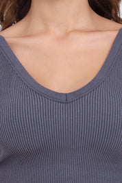 AXTIZH Women’s Ribbed Seamless Cami Bra X0009-SGREY-CV007