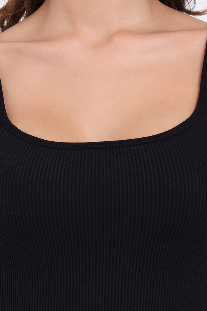 AXTZH Women’s Ribbed Bralette Crop Top X0010-BLACK-CV007