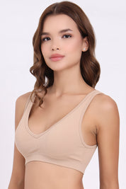 AXTZH Seamless V-Neck Bralette BLET X0031-SKIN-CV005