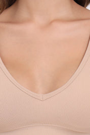 AXTZH Seamless V-Neck Bralette BLET X0031-SKIN-CV005