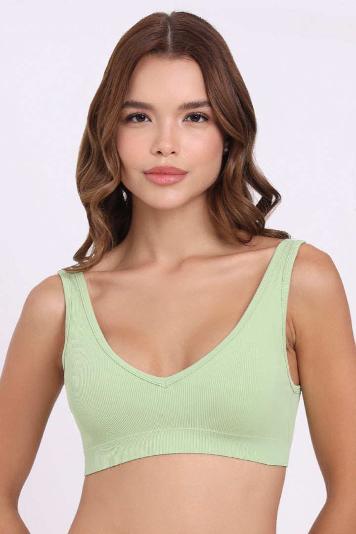 AXTZH Seamless V-Neck Bralette BLET X0031-MEADOW-CV005