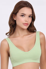 AXTZH Seamless V-Neck Bralette BLET X0031-MEADOW-CV005