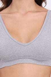 AXTZH Seamless V-Neck Bralette BLET X0031-LTGML-CV005