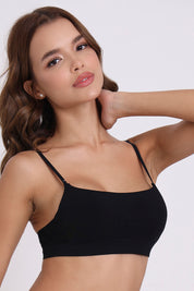 AXTZH SQUARE NECK BRALETTE BLET X8695-BLACK-CV021