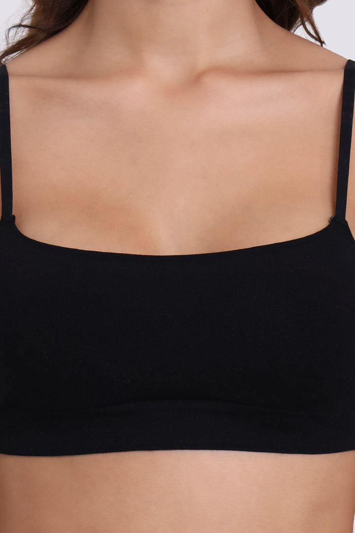 AXTZH SQUARE NECK BRALETTE BLET X8695-BLACK-CV021