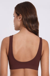 AXTZH Seamless V-Neck Bralette BLET X0031-CHOCO-CV005