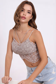 AXTZH FLORAL LACE BRIDAL BRALETTE TOP X2325-FF-CN124