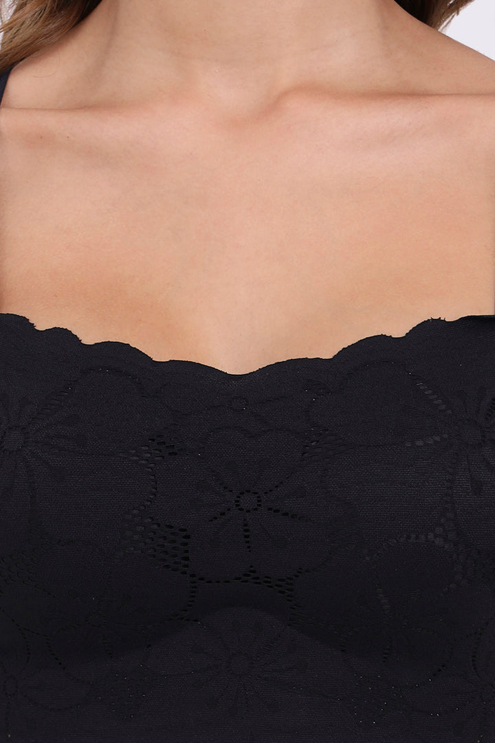 AXTZH Floral Lace Bralette BLET X2095-BLACK-CN022