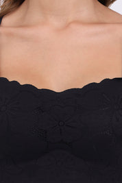 AXTZH Floral Lace Bralette BLET X2095-BLACK-CN022