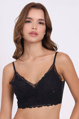 AXTZH Lace Detail Everyday Bralette BLET X1231-BLACK-CN014
