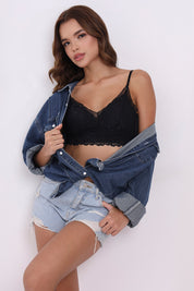 AXTZH Lace Detail Everyday Bralette BLET X1231-BLACK-CN014