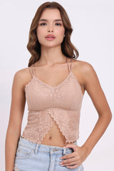 AXTZH Luxe Lace Bridal Bralette – Flirt Meets Function X2298-PEANUT-CN124