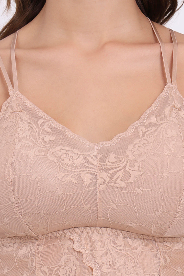 AXTZH Luxe Lace Bridal Bralette – Flirt Meets Function X2298-PEANUT-CN124