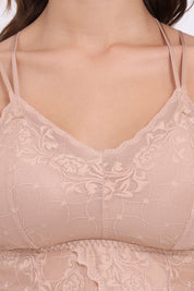 AXTZH Luxe Lace Bridal Bralette – Flirt Meets Function X2298-PEANUT-CN124