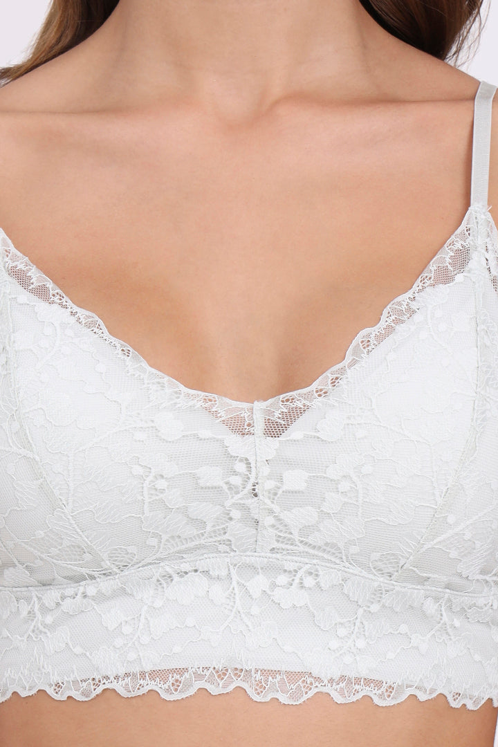 AXTZH Lace Trim Everyday Bralette BLET X1231-MINT-CN014