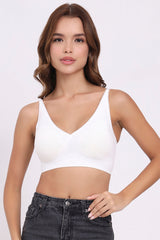 AXTZH Seamless Cotton Bralette BLET X1851-WHITE-CC013