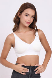 AXTZH Seamless Cotton Bralette BLET X1851-WHITE-CC013