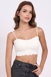 AXTZH Floral Lace Bralette BLET X2095-IVORY-CN022