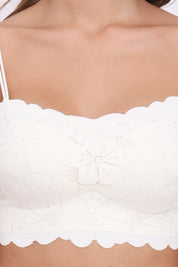 AXTZH Floral Lace Bralette BLET X2095-IVORY-CN022