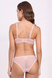 AXTZH Mesh Trim Ruffle Bra AB0006-BLUSH-CN002